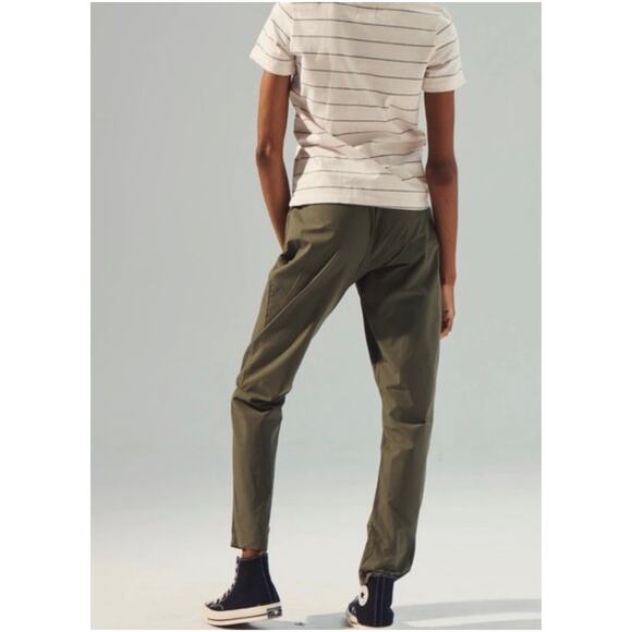 NWT Fordays Dark Green Pull On Stretch Slouchy Breathable Poplin Pant  XL - Picture 2 of 13